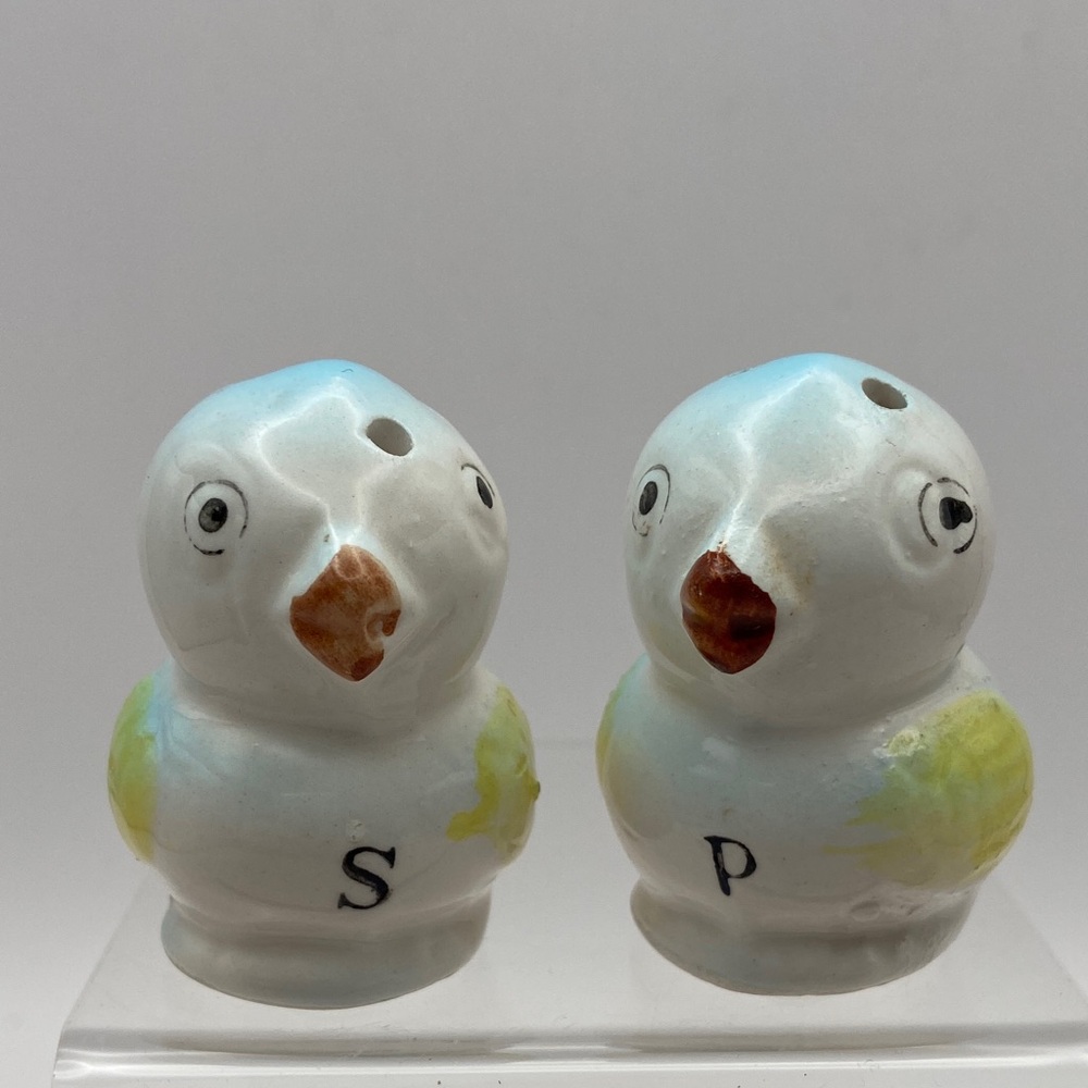 Vintage VTG Baby Blue Bird Set Salt & Pepper Shakers Set of 2